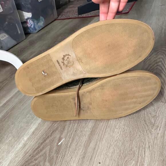 Del Toro Mens Green Quilted Leather Sneaker Shoes size 13 chukka - Picture 4 of 5